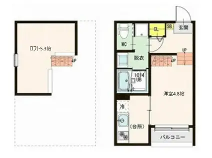 グランメゾン南仙台(1K/1階)の間取り写真