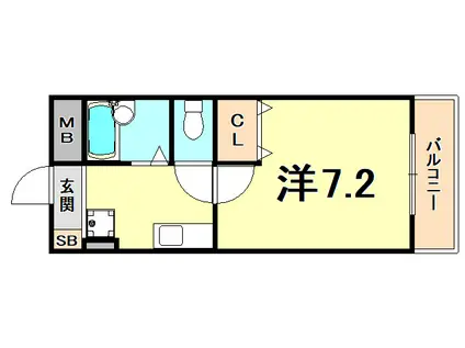 ウーナヴィータ(1K/2階)の間取り写真
