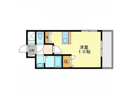 グラビスコート西原(ワンルーム/3階)の間取り写真