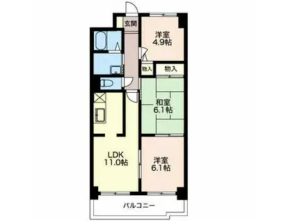 セントヒルダス(3LDK/3階)の間取り写真