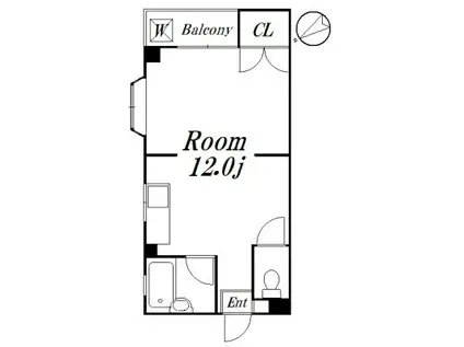 竹内ハイツ(ワンルーム/3階)の間取り写真