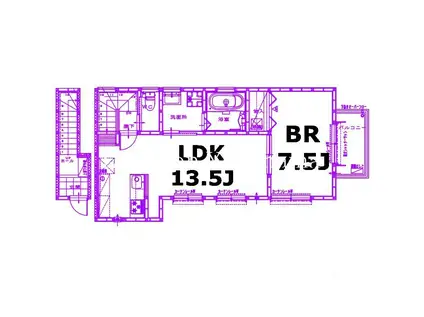 サニーヒル白楽(1LDK/2階)の間取り写真