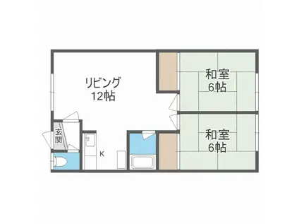 丸栄マンション(2LDK/2階)の間取り写真