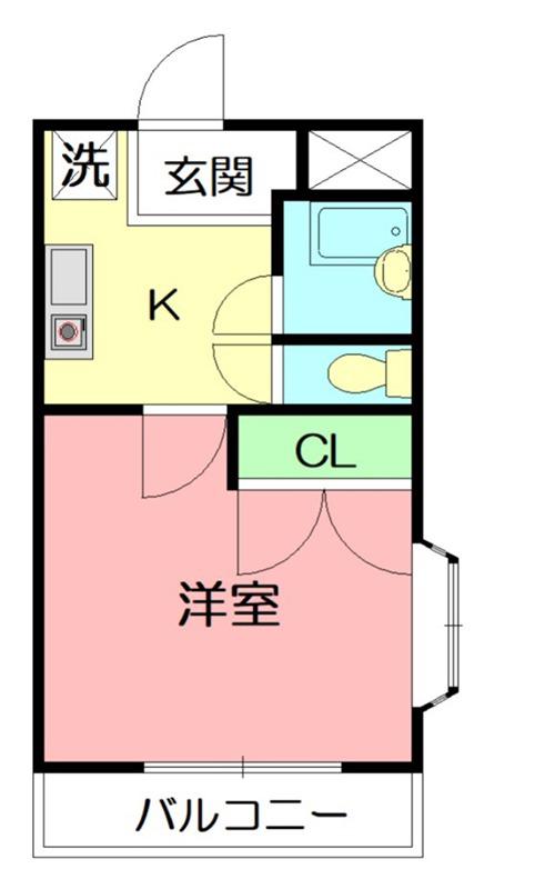 ステージ湘南第一(1K/2階)の間取り写真