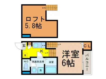 ノブレス・ルミエ(1K/1階)の間取り写真