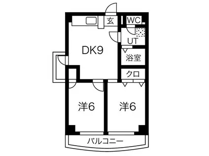 エステートII番館(2DK/2階)の間取り写真