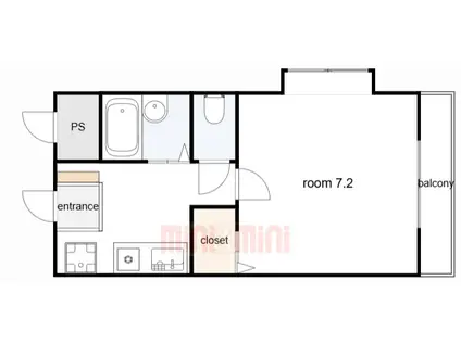 ラフィーヌ六甲(1K/2階)の間取り写真