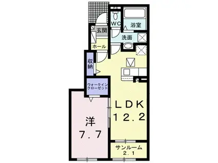 メルヴィレッジI(1LDK/1階)の間取り写真