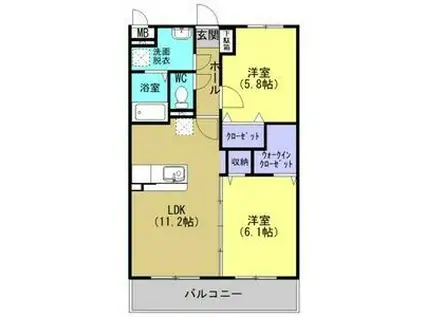 Y&M ラフィネス(2LDK/5階)の間取り写真