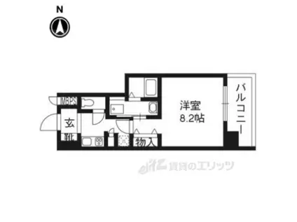 エイペックス京都室町(1K/3階)の間取り写真