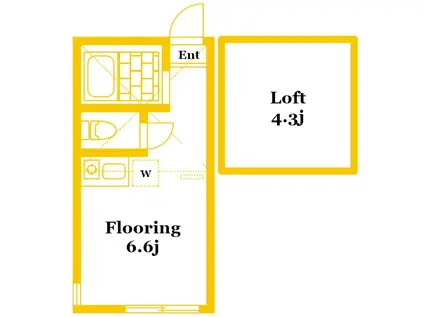 ユナイト野川ラヴィアンローゼ(ワンルーム/1階)の間取り写真