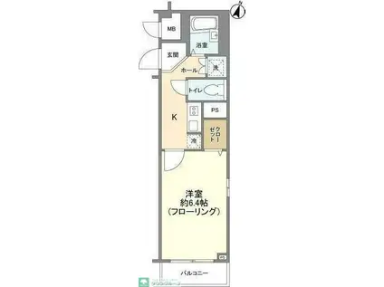 サンテミリオン中野富士見町駅前(1K/2階)の間取り写真