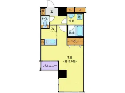 スパシエ ルクス横浜(ワンルーム/4階)の間取り写真