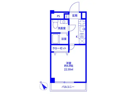アンプルールフェールMILLE(1K/3階)の間取り写真