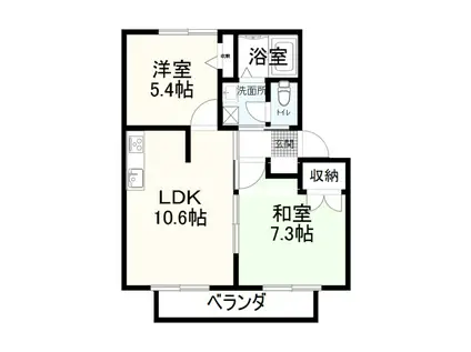 クリエートK・T(2LDK/2階)の間取り写真