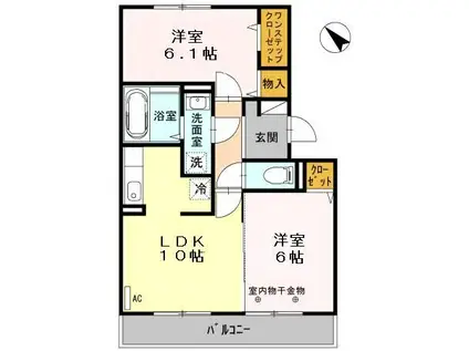 サンフィールドコロナI(2LDK/2階)の間取り写真