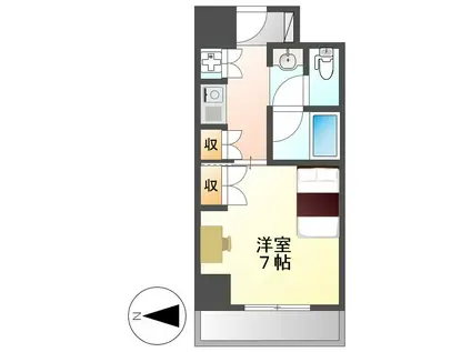 プログレンス栄(1K/2階)の間取り写真