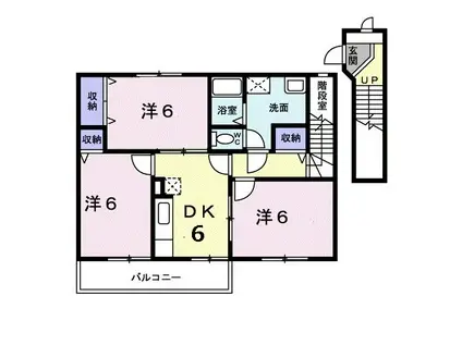 ブランドールA(3DK/2階)の間取り写真