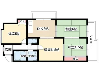 ガーデンハイツエクレール(4DK/3階)の間取り写真