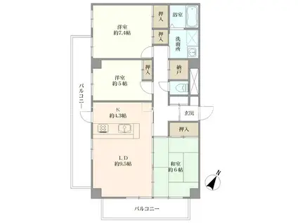プロローグ青山(3LDK/3階)の間取り写真