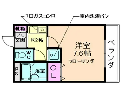 メゾンサギタリュウスII(1K/3階)の間取り写真