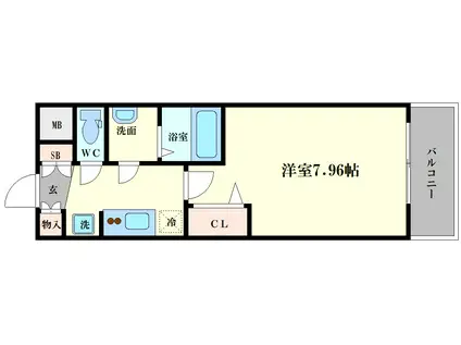 ラヴィータ難波元町旧TOYOTOMI STAY PREMIUM 難(1K/4階)の間取り写真