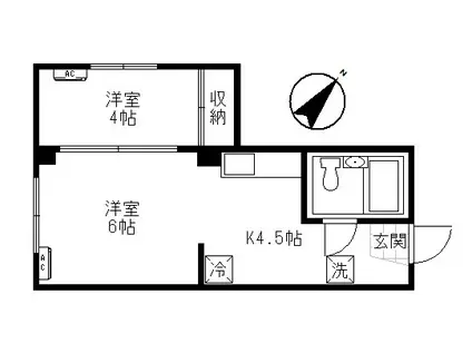 パルメゾン(2K/1階)の間取り写真