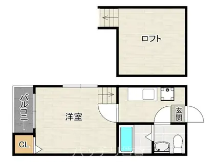 STAGE茶山I(1K/1階)の間取り写真