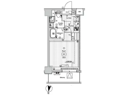 メイクスアート五反野(1K/7階)の間取り写真