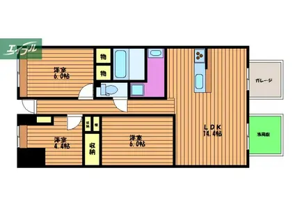 ふぁみーゆ中島田(3LDK/1階)の間取り写真