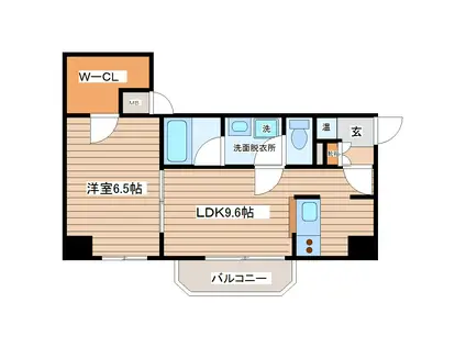 グランデュール一本杉(1LDK/4階)の間取り写真
