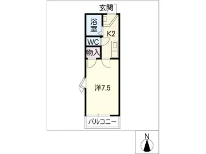 リベールA(1K/1階)の間取り写真