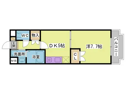 グランシティKOBEII(1DK/1階)の間取り写真