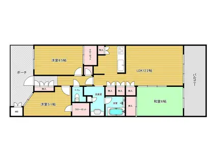 ザ・フォレストレジデンスブライトリーフ(3LDK/10階)の間取り写真