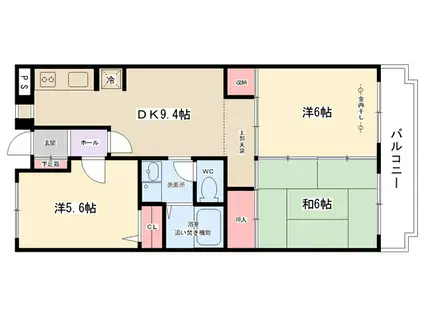 サンドエル(3DK/5階)の間取り写真