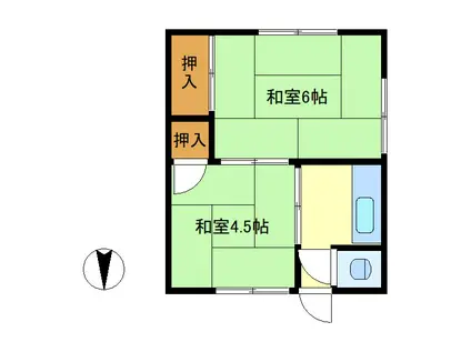 ふみずき荘(2K/2階)の間取り写真