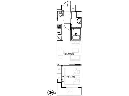 LA PERLA(1LDK/3階)の間取り写真