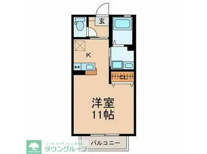 グレースUEMURA(ワンルーム/1階)の間取り写真