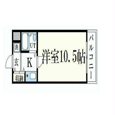 ダイアパレス姫路大手前通西(1K/5階)の間取り写真