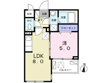 エクセレンス幸(1LDK/4階)の間取り写真