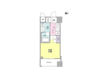 ラクラス新中野(1K/4階)の間取り写真