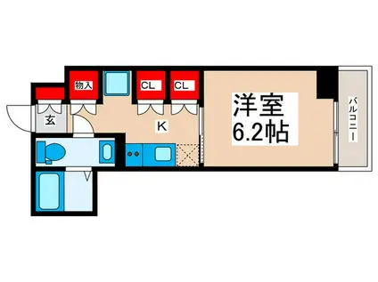 サムティレジデンス浦安(1K/6階)の間取り写真