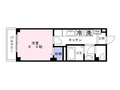 ハウスフィールド(1K/3階)の間取り写真