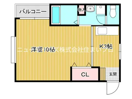 メゾンバニナンバースリー(1K/1階)の間取り写真