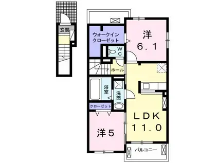 アグリ フォーリオB(2LDK/2階)の間取り写真