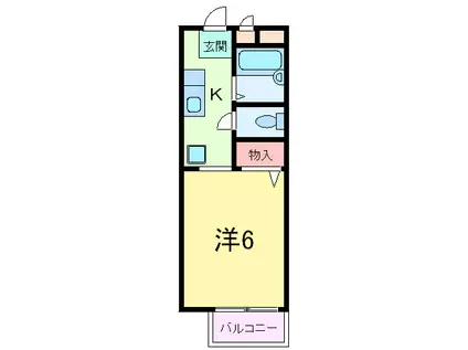 ハイツクレセント(1K/1階)の間取り写真