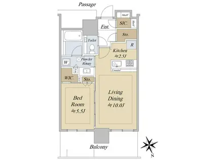 グランドシティタワー池袋(1LDK/6階)の間取り写真