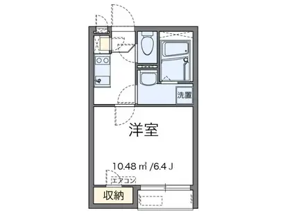 京王線 千歳烏山駅 徒歩16分 2階建 築11年(1K/2階)の間取り写真