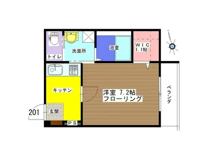 GOOD HOPE(1K/2階)の間取り写真