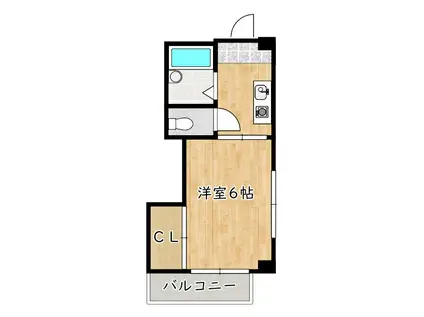 ロイヤルシャトー藤井寺I(1K/2階)の間取り写真